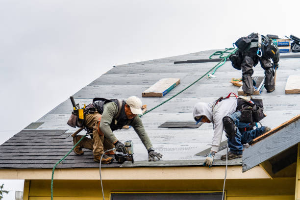 Professional Roofing technician working in Morrisonville, NY
